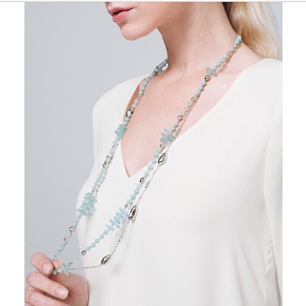 WHBM BEADED LONG NECKLACE